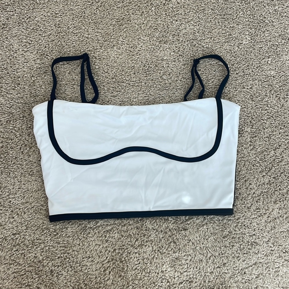 Contrast, corset style workout top